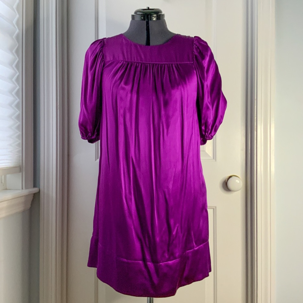 Kensie Baby Doll Short Sleeve Silk Dress NWT